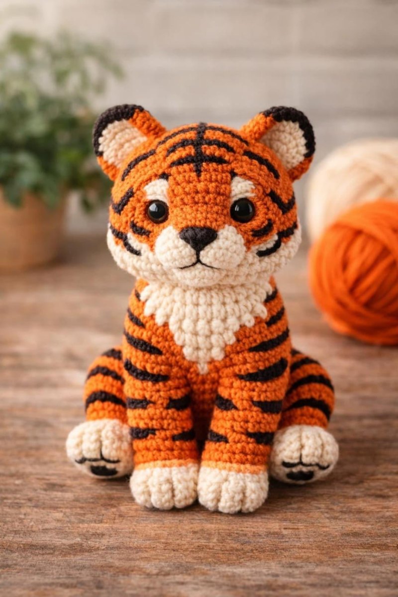 Afgewerkte Bengaal tijger amigurumi