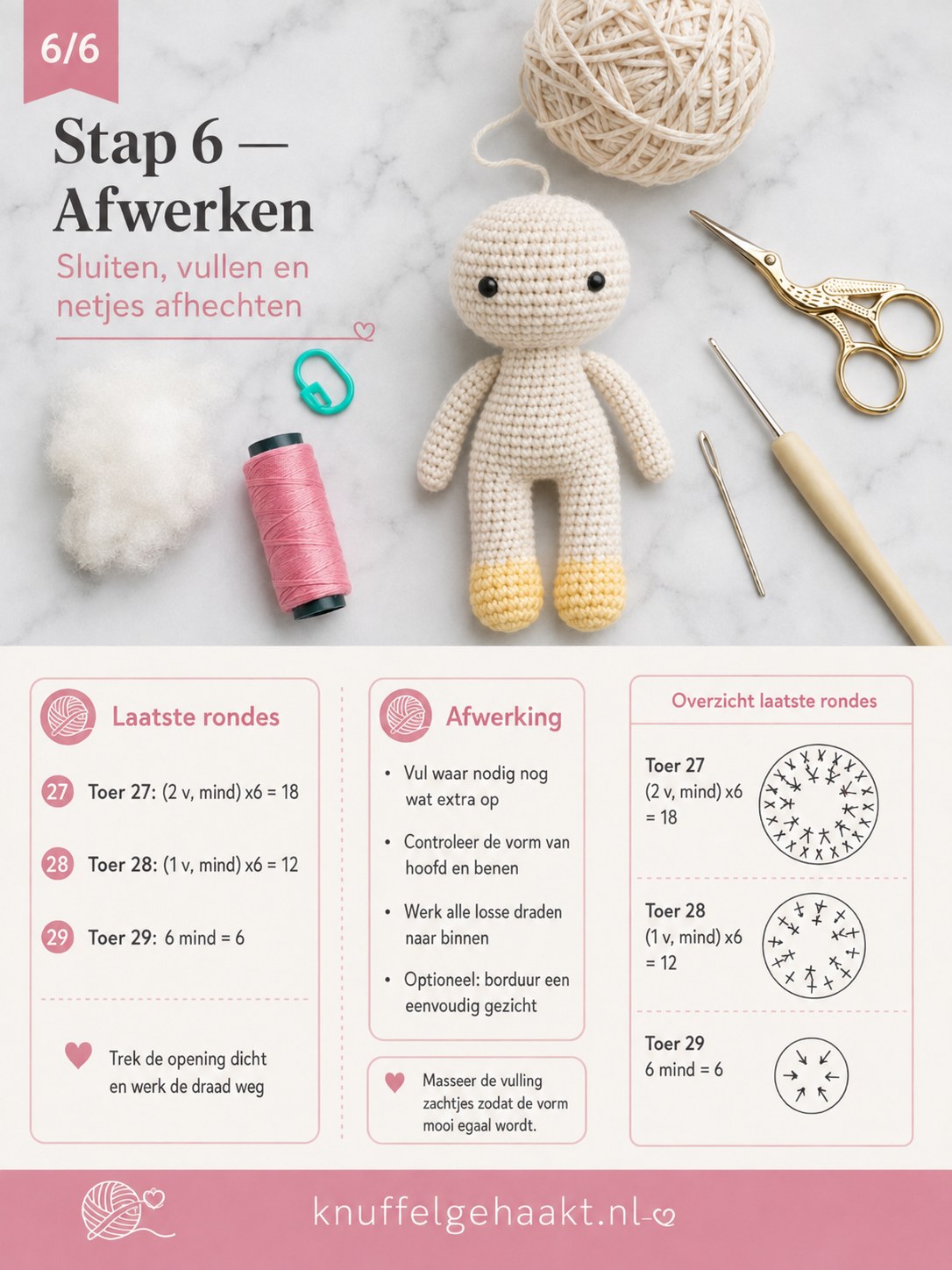 Amigurumi Pop Afwerken - Van Benen Tot Hoofd, Mooi Strak