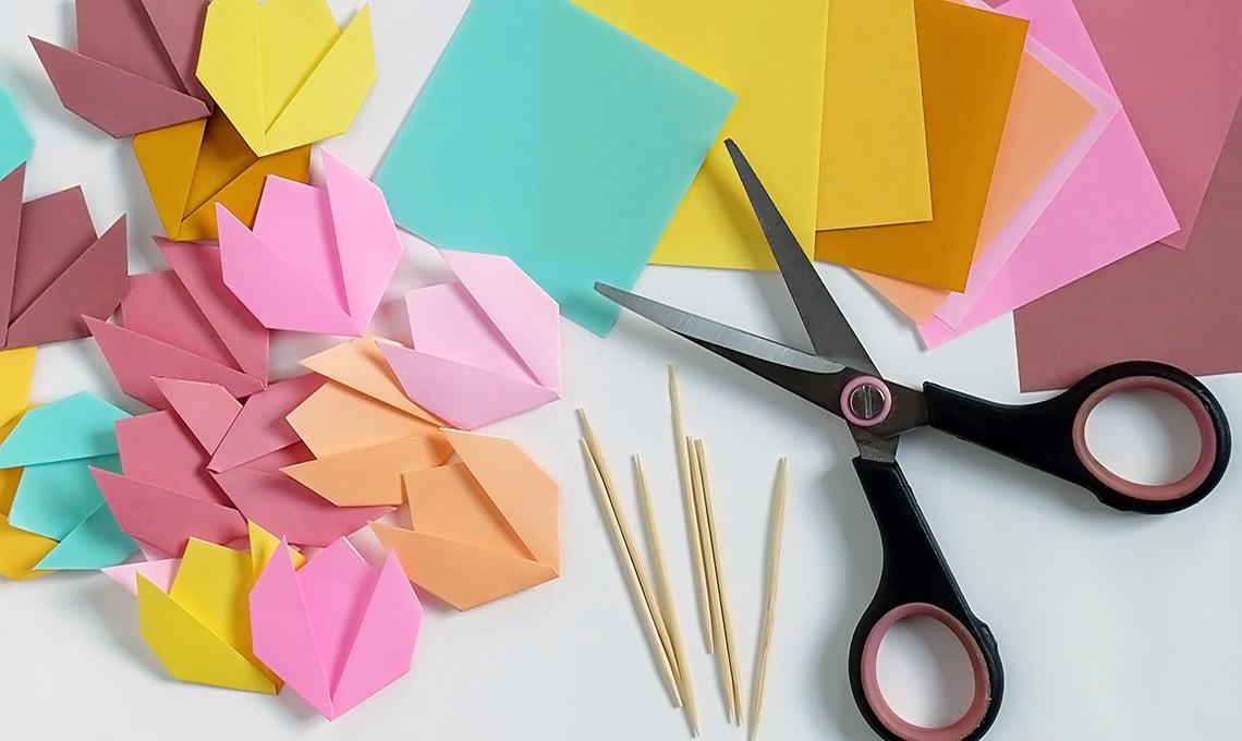 Origami tulpen vouwen stap voor stap voor beginners
