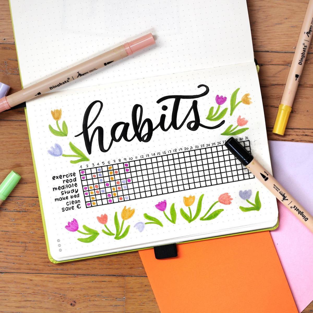 Bloemen habit tracker ontwerp