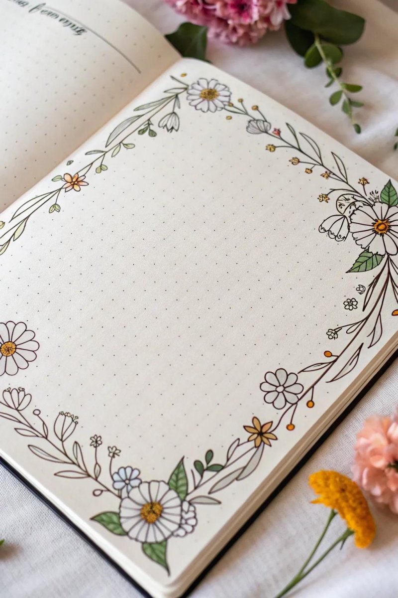 Bloemenrand voor bullet journal