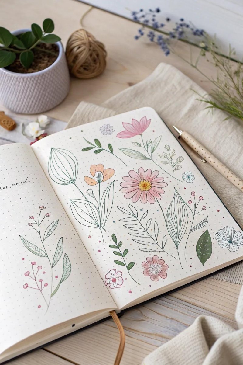 Botanische bladeren en bloemen