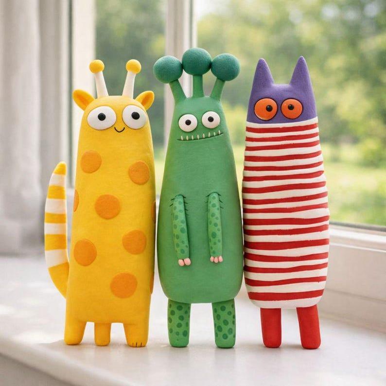 Creatieve handgemaakte kleifiguren inspiratie