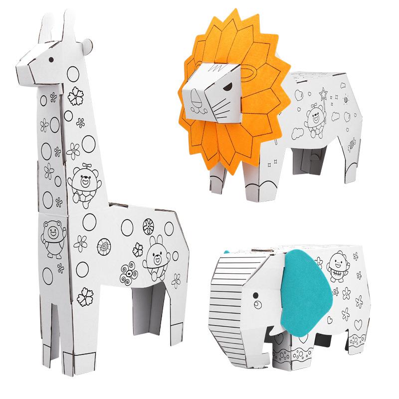 Kartonnen dierenfiguren knutselen