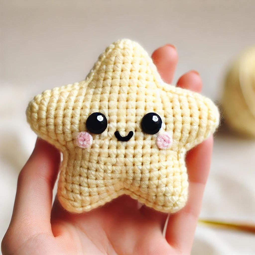 Ster amigurumi met gezichtje