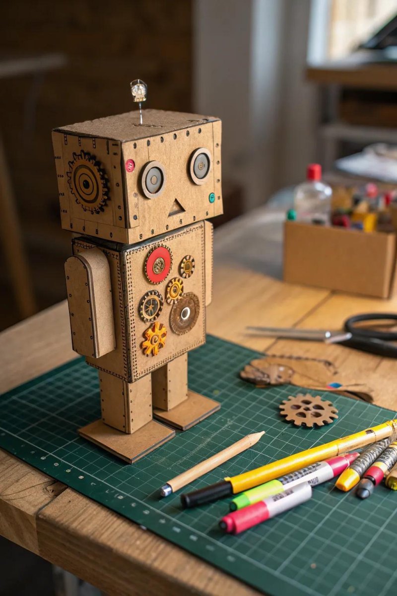Kartonnen robot speelgoed maken