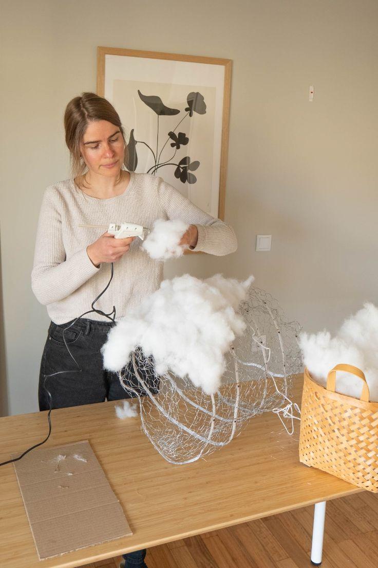 Wolkenvorm maken met watten