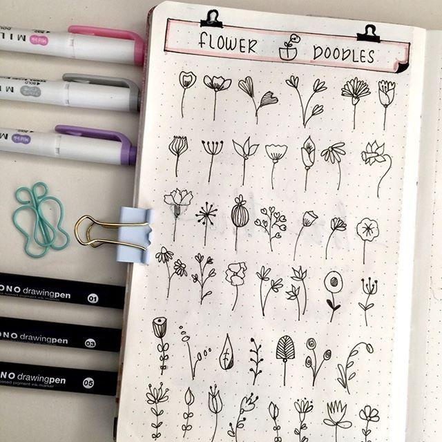 Bullet journal bloemen doodles met 20 creatieve ideeën
