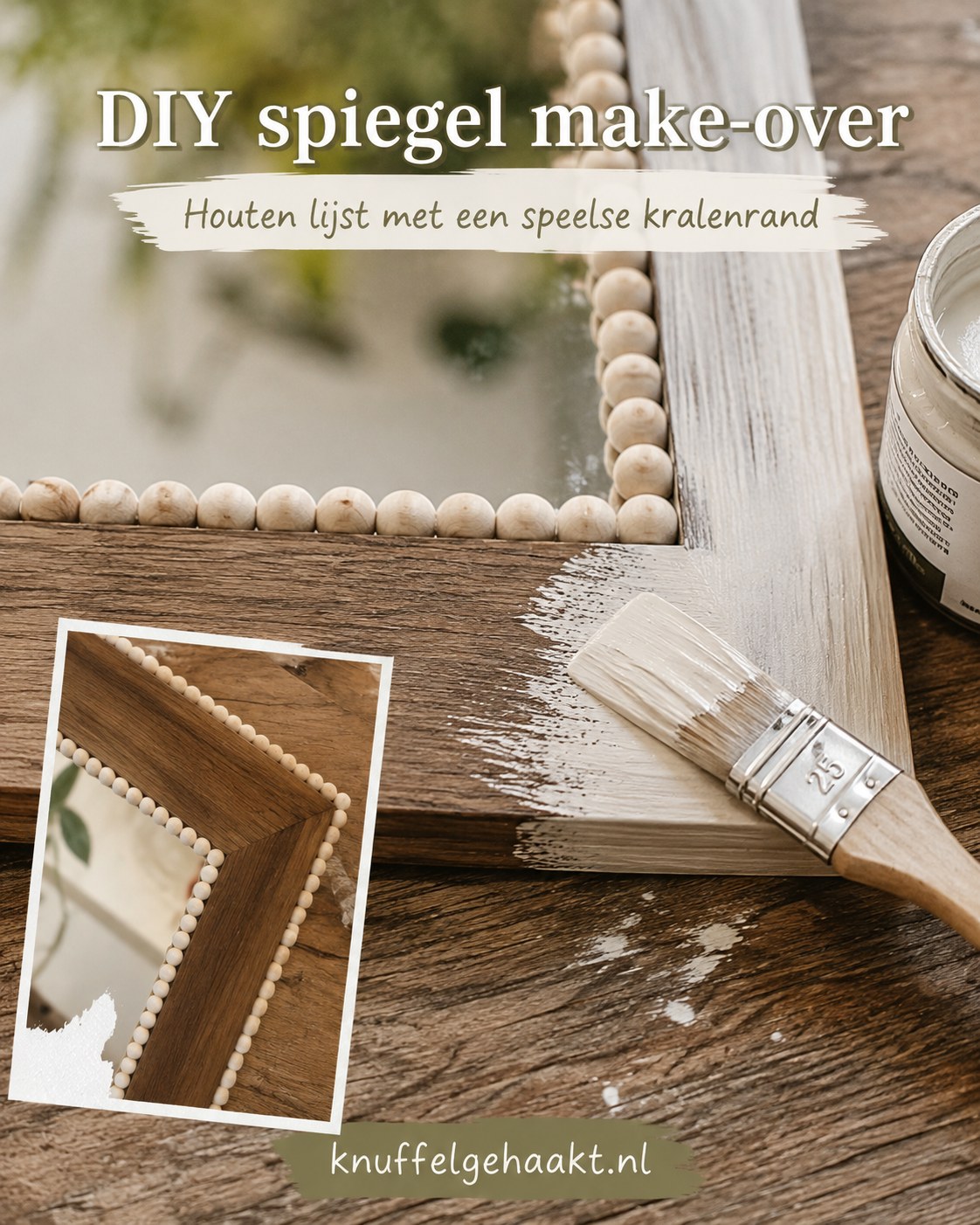 DIY spiegel make-over met houten kralenrand, een budgetvriendelijke ikea spiegel hack voor een oud frame