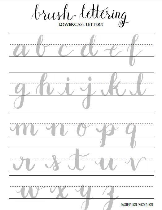 Kleine letters handlettering alfabet