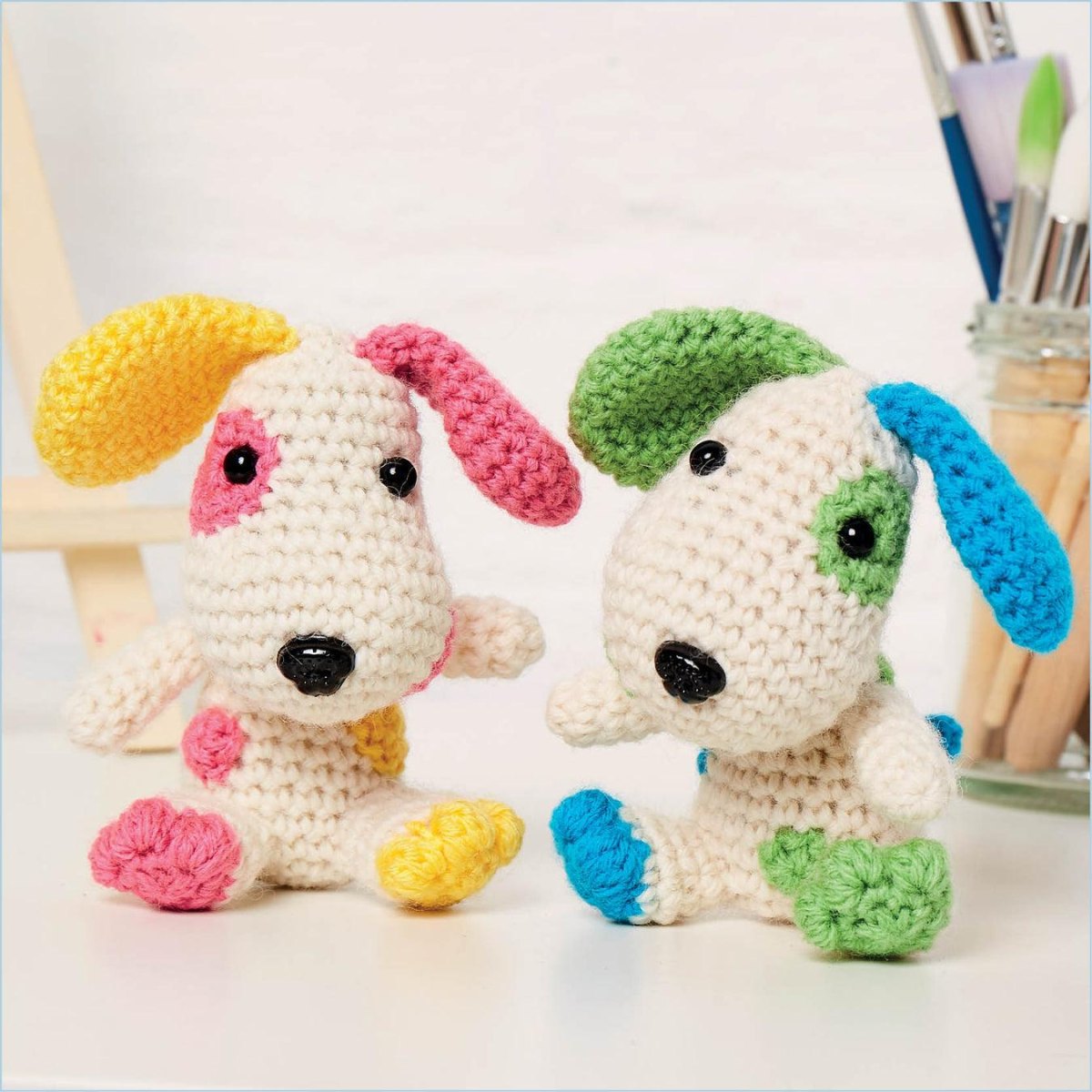 Kleurrijke puppy amigurumi patronen
