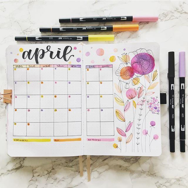 Kleurrijke aquarel bloemen doodles