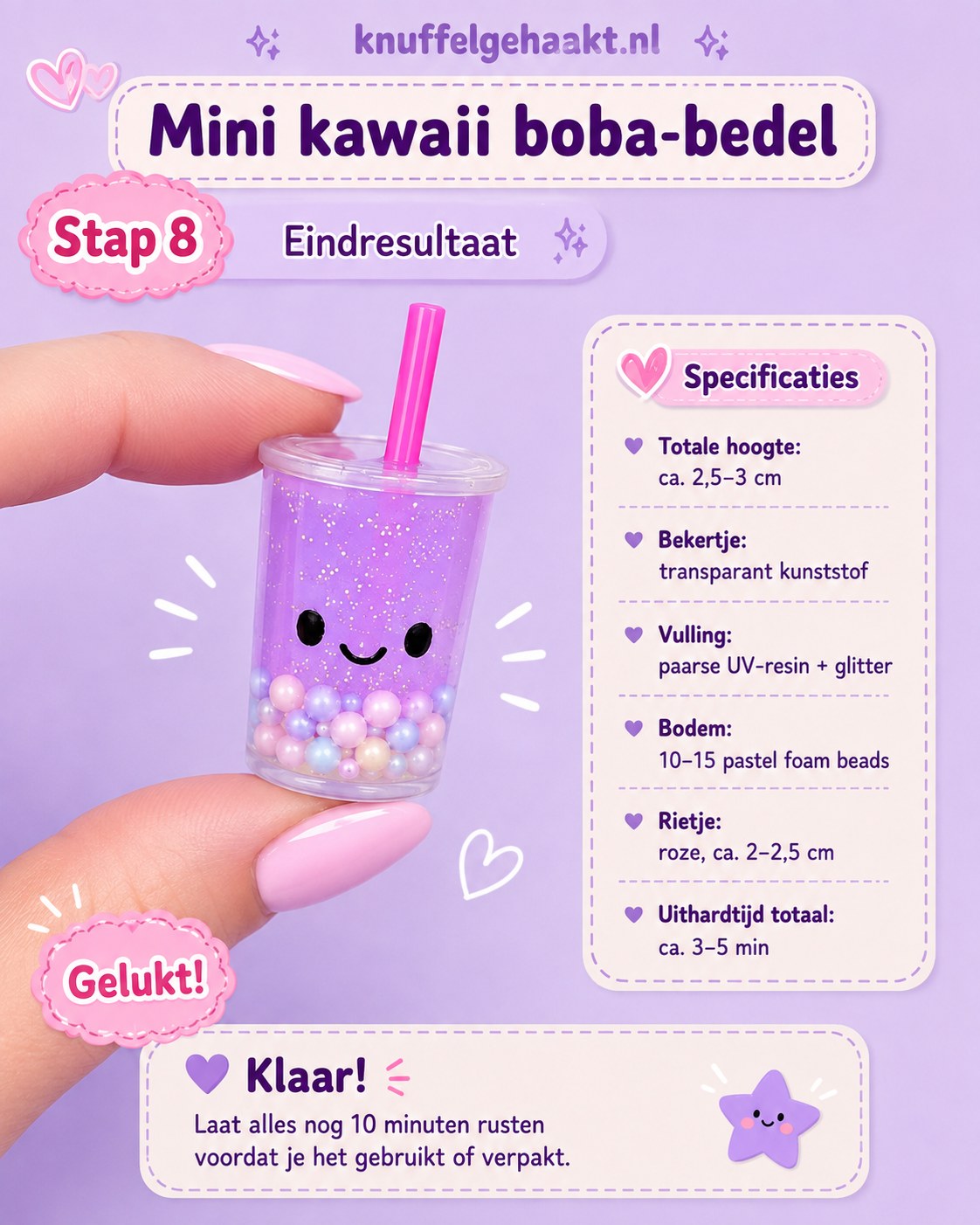 Mini Kawaii Boba - Bedel Maken Met Uv - Resin - Stap Voor