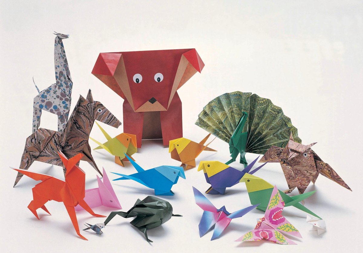 Origami dierenfamilie voor kinderen