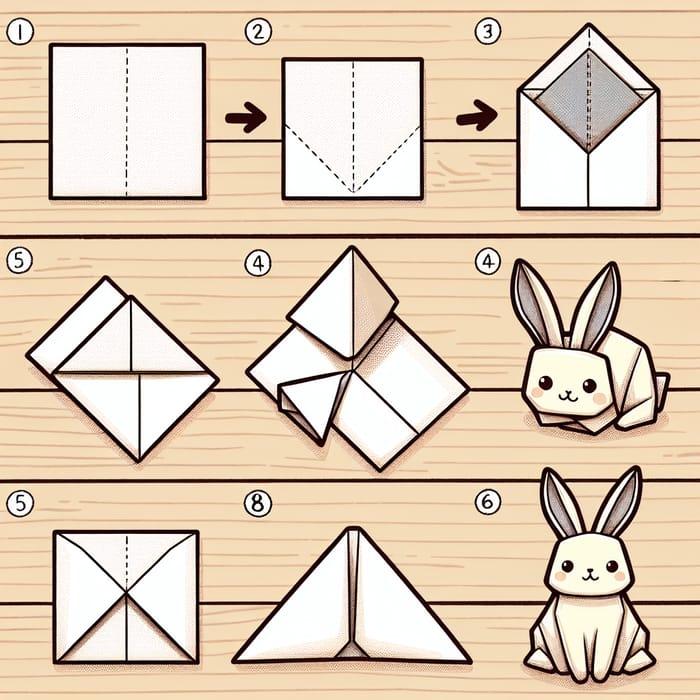 Origami konijn eenvoudig gevouwen
