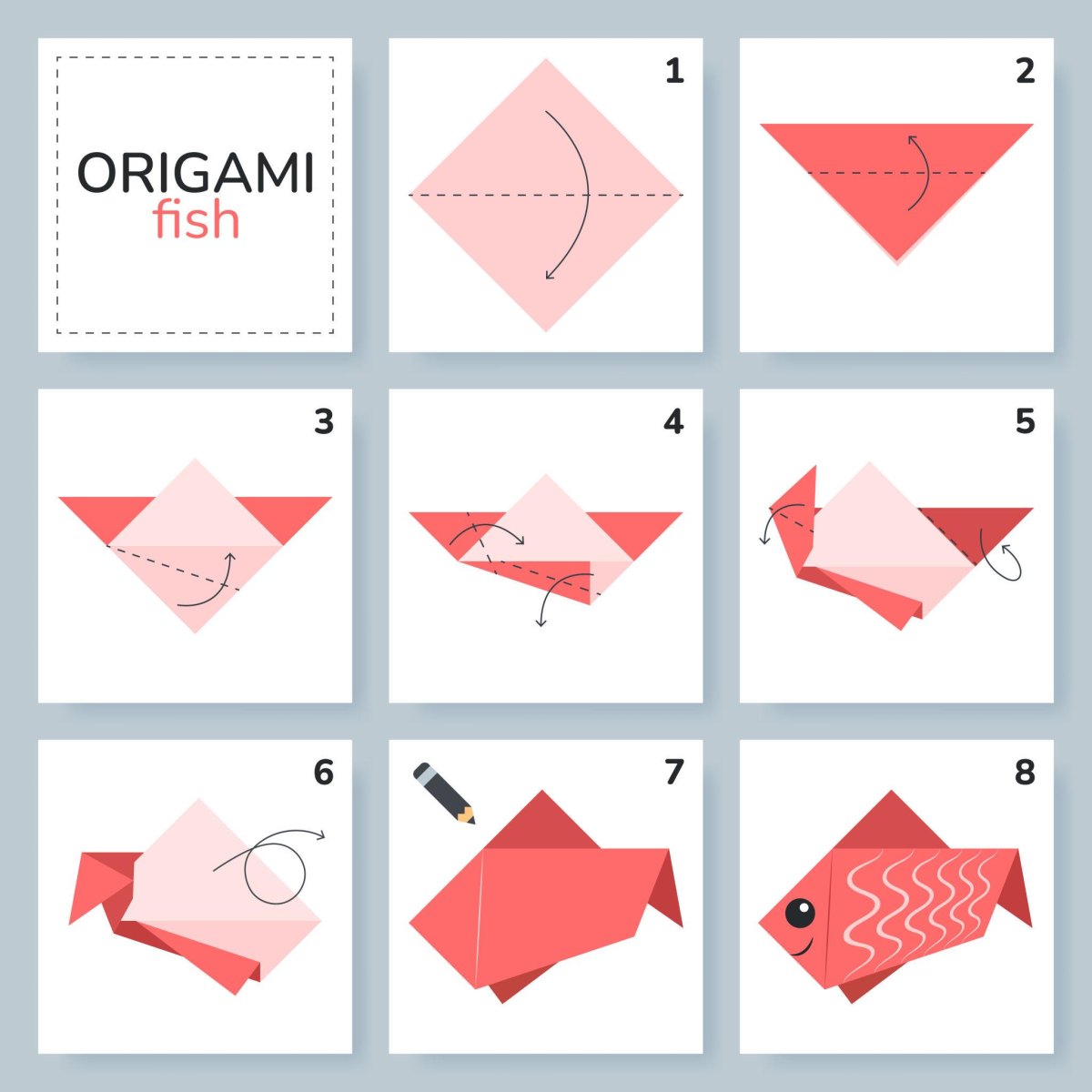 Origami vis voor kinderen