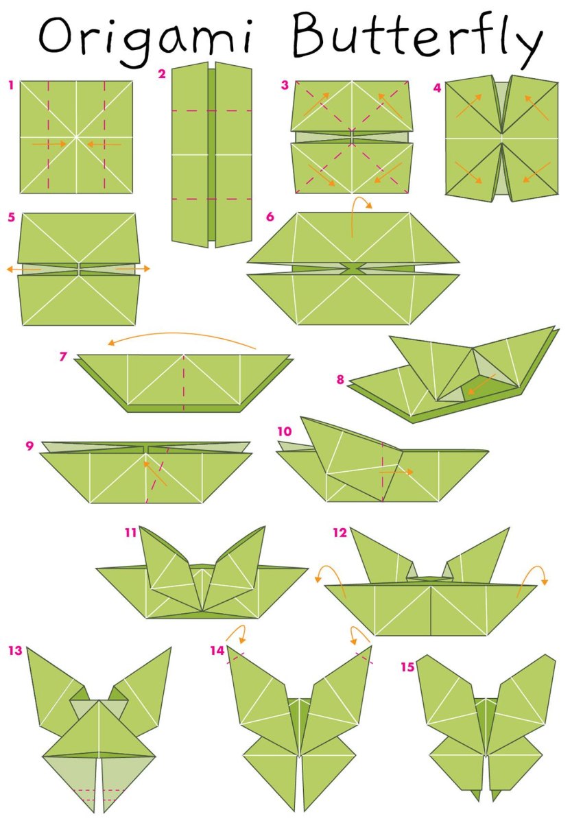 Origami vlinder stap voor stap