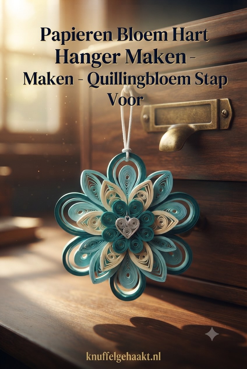 Papieren Bloem Hart Hanger Maken - Quillingbloem Stap Voor