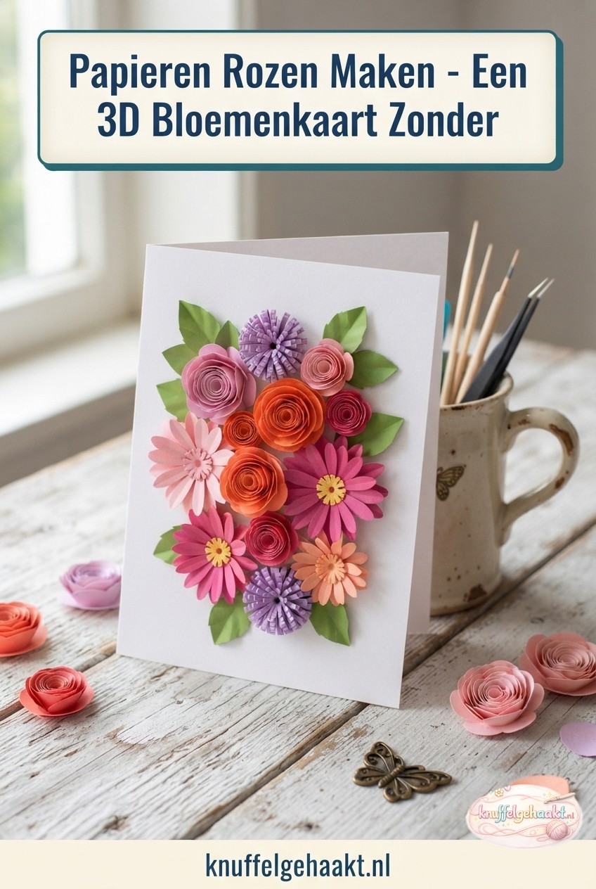 Papieren Rozen Maken - Een 3D Bloemenkaart Zonder