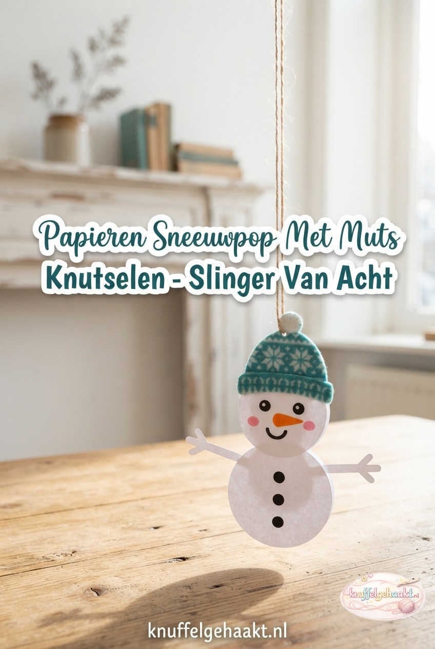 Papieren Sneeuwpop Met Muts Knutselen - Slinger Van Acht