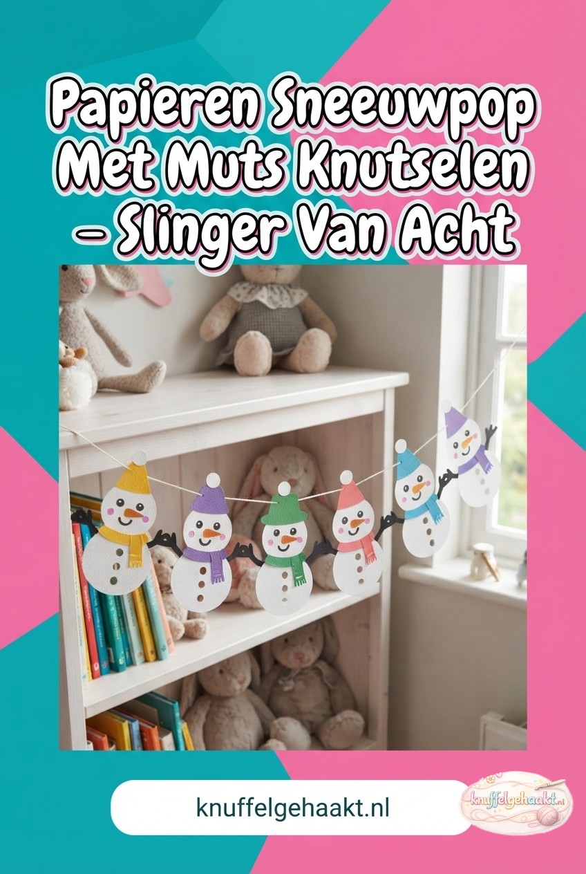 Papieren Sneeuwpop Met Muts Knutselen - Slinger Van Acht