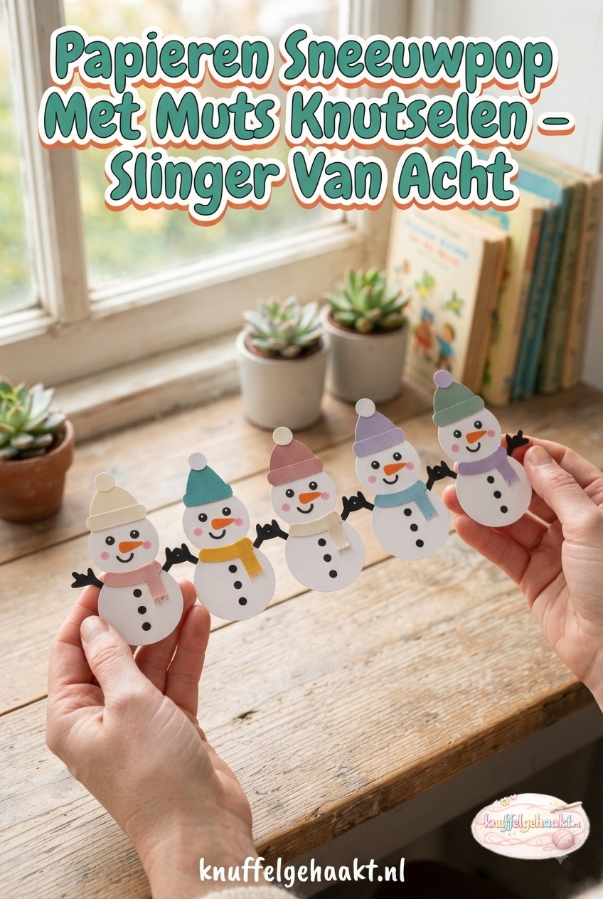 Papieren Sneeuwpop Met Muts Knutselen - Slinger Van Acht