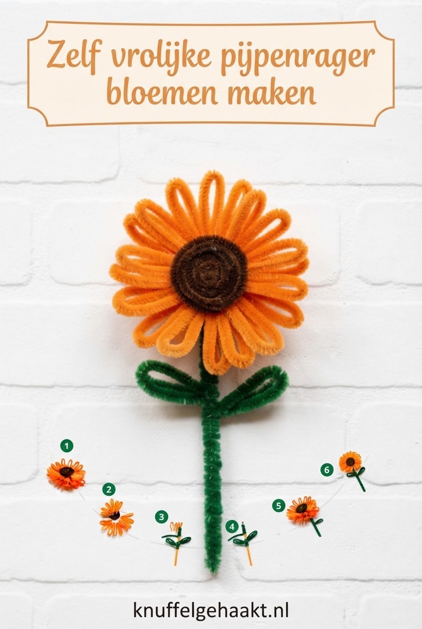 Zelf vrolijke pijpenrager bloemen maken