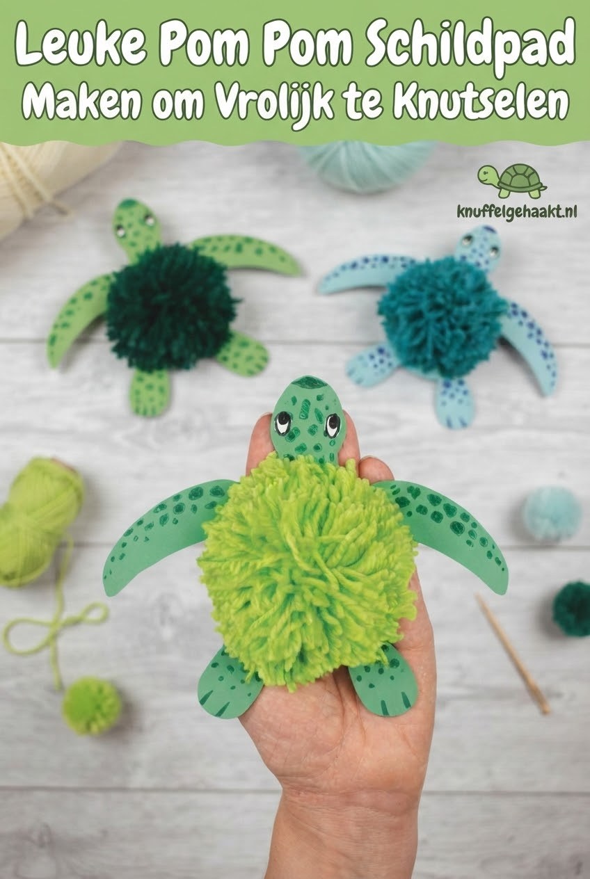 Leuke Pom Pom Schildpad Maken om Vrolijk te Knutselen