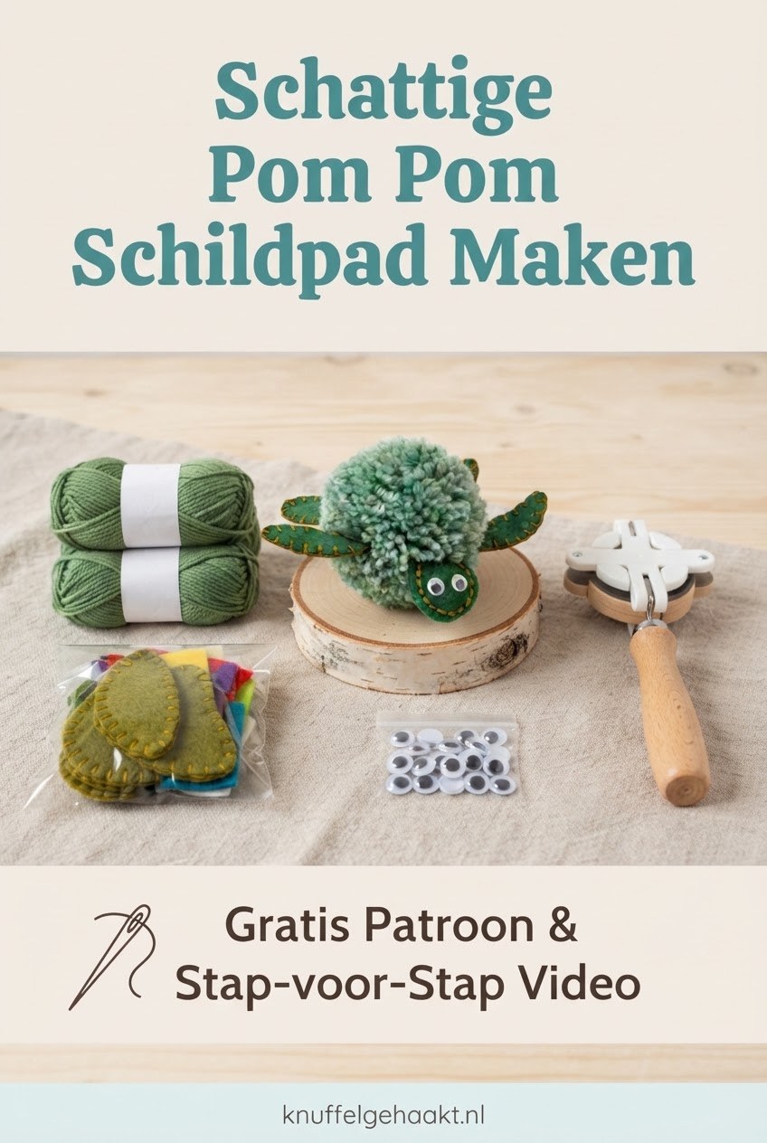 Schattige Pom Pom Schildpad Maken