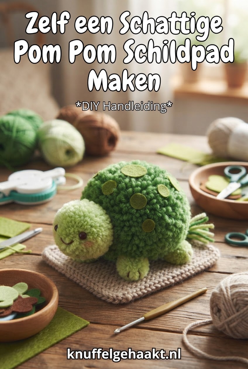 Zelf een Schattige Pom Pom Schildpad Maken