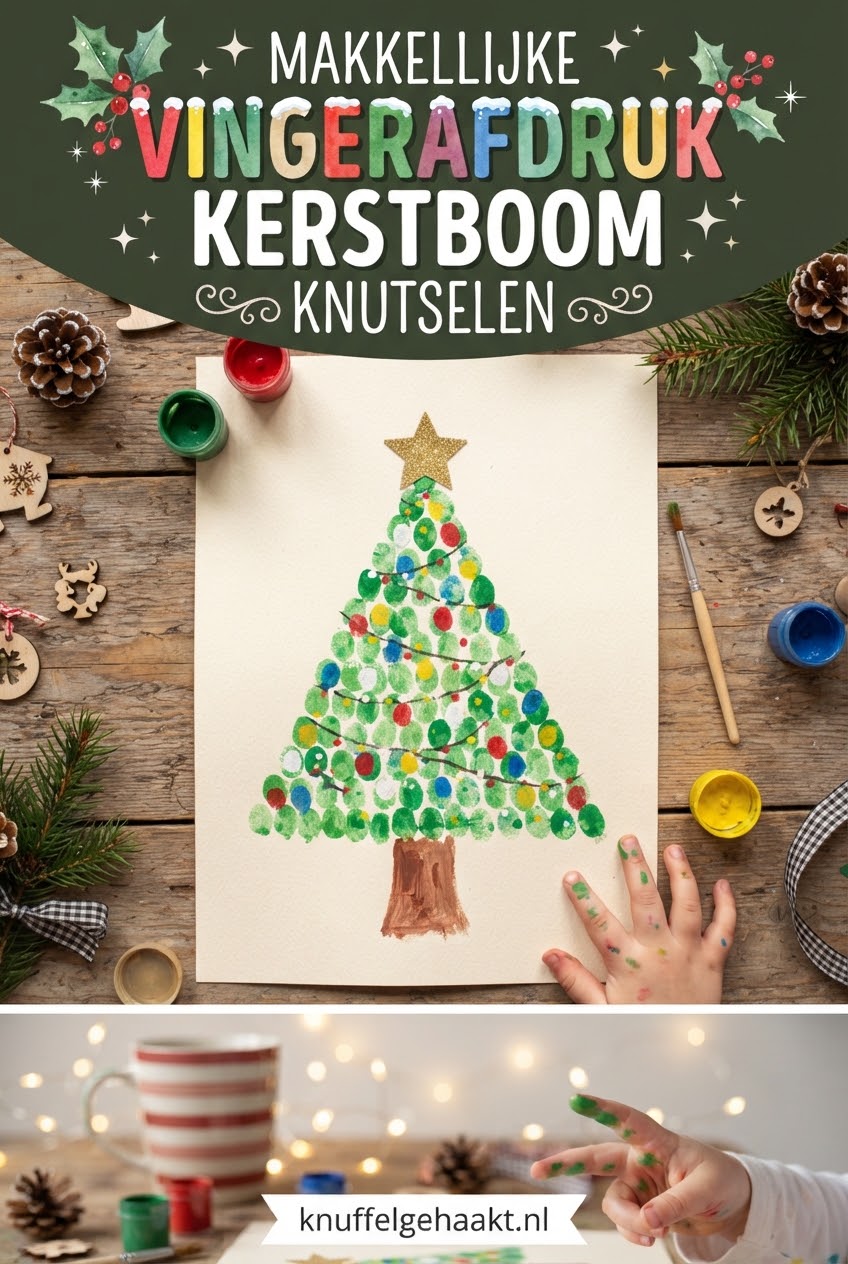 Makkelijke Vingerafdruk Kerstboom Knutselen