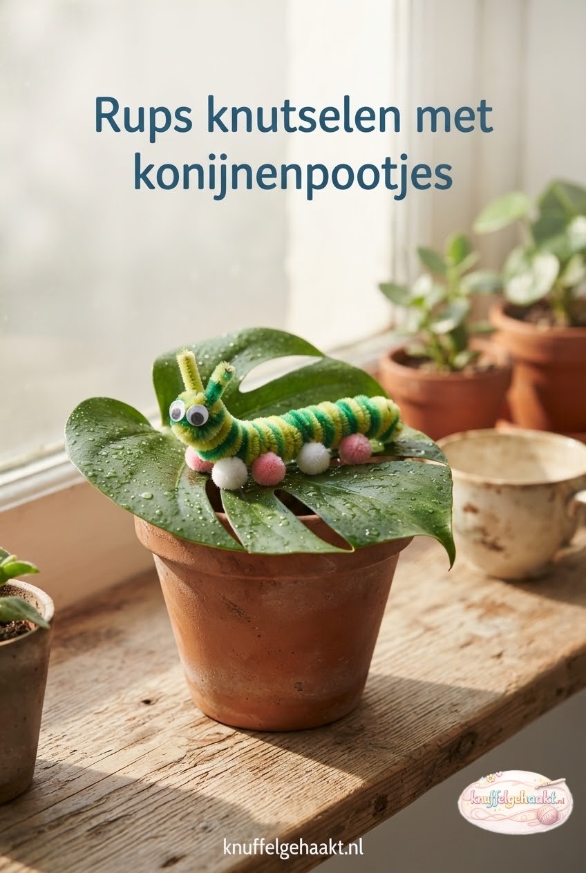 Rups knutselen met konijnenpootjes