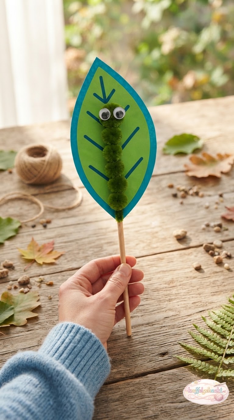 Rups met schattige konijnenvoetjes