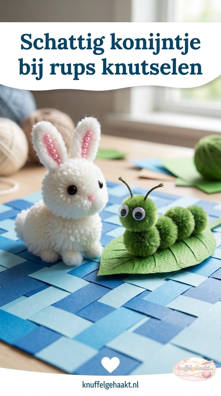 Schattig konijntje bij rups knutselen