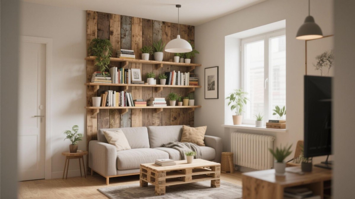 Pallet wandplanken voor woonkamer