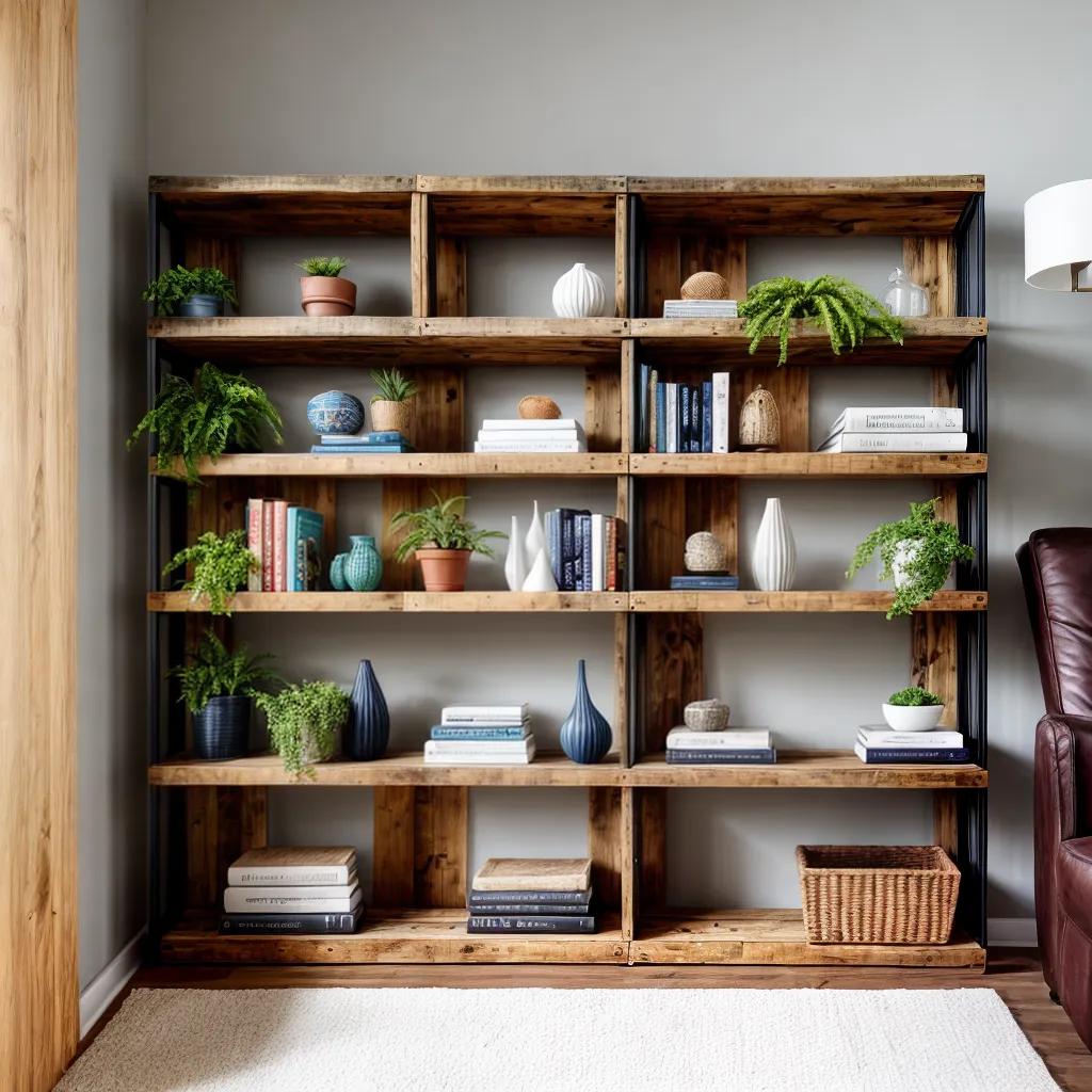 Palletkast decoratie in woonkamer
