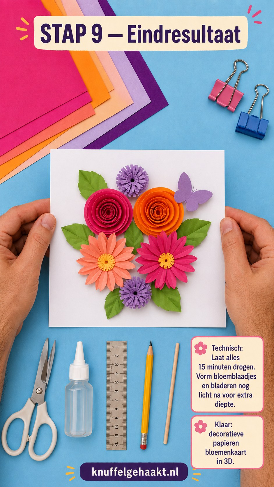 Papieren Rozen Maken - Een 3D Bloemenkaart Zonder