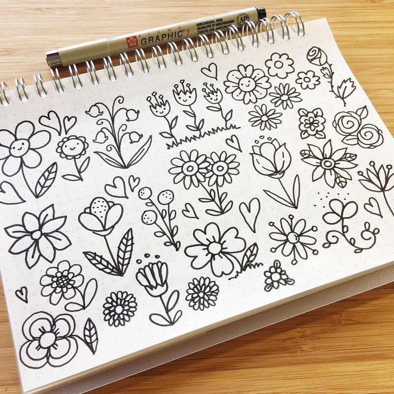 Schattige bloemen met gezichtjes