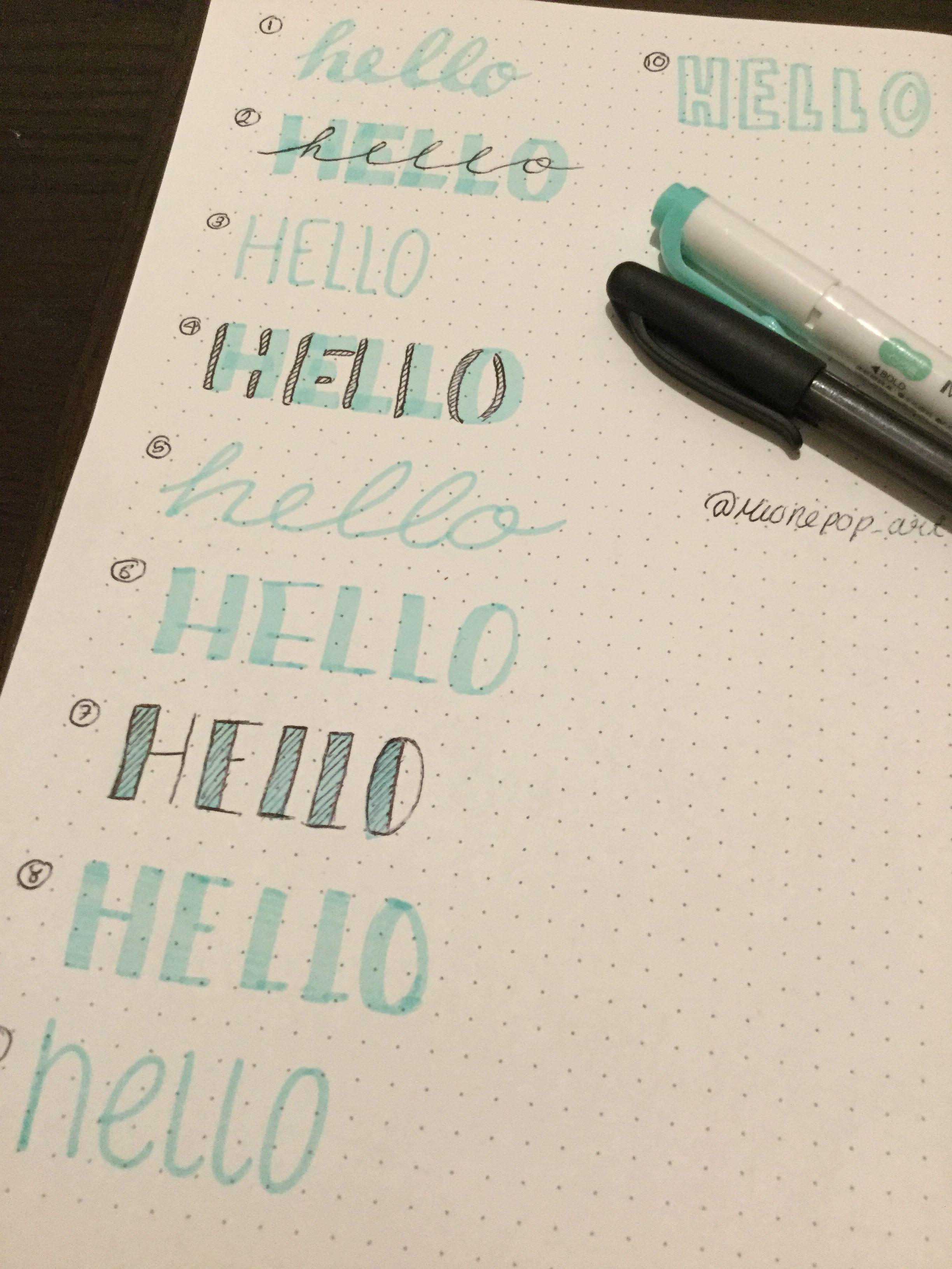 Verschillende handlettering stijlen